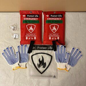 Protect Life Emergency Fire Blanket Kit 2 Pack / 40" x 40" Fire Blanket